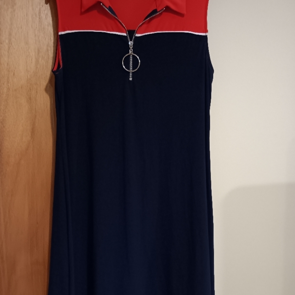 Elegant Red and Navy Blue Women's Dress